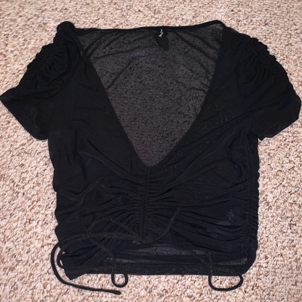 Urban Outfitters Black See-Through Crop Top